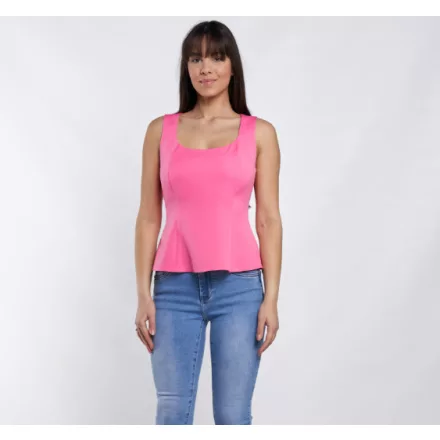 Envy top Dekoltált nyakú, ujjatlan peplumos rózsaszín