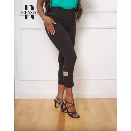 Rensix leggings 3/4 szárú alul pántos logós fekete 2025