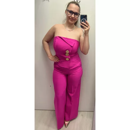 Envy nadrág Élhajtott, hátul cipzáros trapézszárú magenta