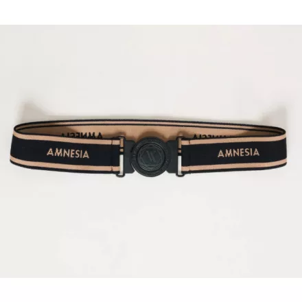 Amnesia kerek fekete csatos öv camel/fekete