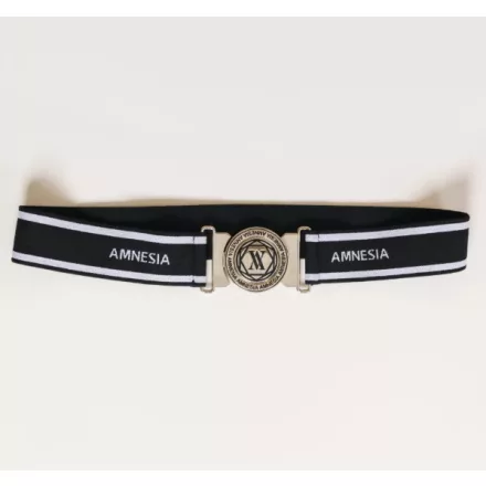Amnesia kerek ezüst csatos öv fekete/ekrü/ezüst