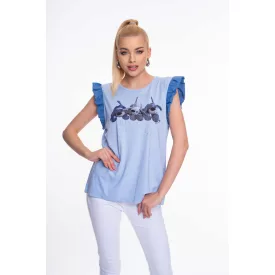   Mayo Chix June póló ujjatlan modal viscose +tencel/matrica babakék