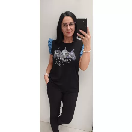 Mayo Chix June póló ujjatlan modal viscose +tencel/matrica fekete