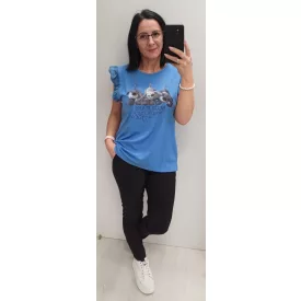   Mayo Chix June póló ujjatlan modal viscose +tencel/matrica kék