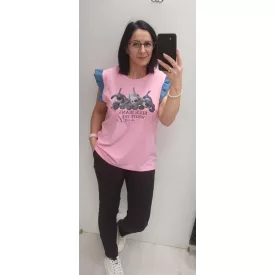   Mayo Chix June póló ujjatlan modal viscose +tencel/matrica rózsaszín