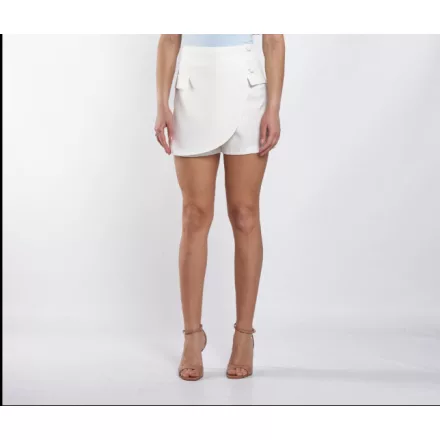 Envy skort Magas derekú, elől lapolt gombokkal az oldalán fehér