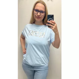  Rensix felső kereknyakú húzott aljú arany fny Always wear the best babakék 2025