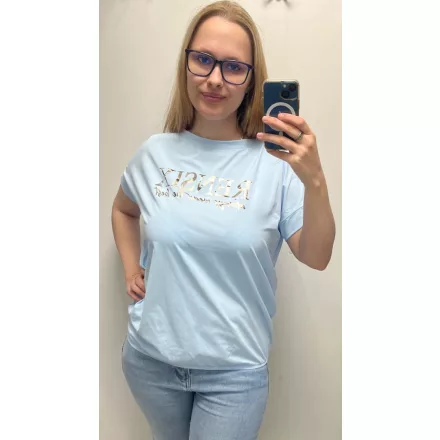 Rensix felső kereknyakú húzott aljú arany fny Always wear the best babakék 2025
