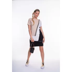 Mayo Chix Lícia ruha modal viscose/FV bézs/fehér/fekete
