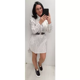   Mayo Chix Catlin tunika mintás puplin/Mayo öves/FV fehér csíkos