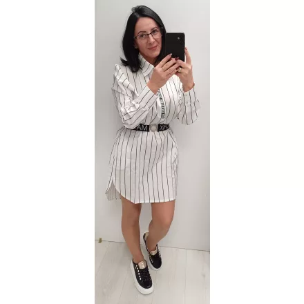 Mayo Chix Catlin tunika mintás puplin/Mayo öves/FV fehér csíkos