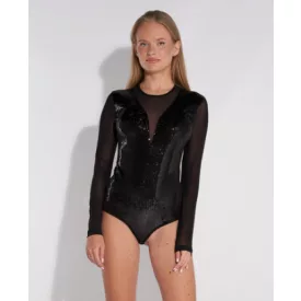 Envy body Necc ujjú, flitteres fekete