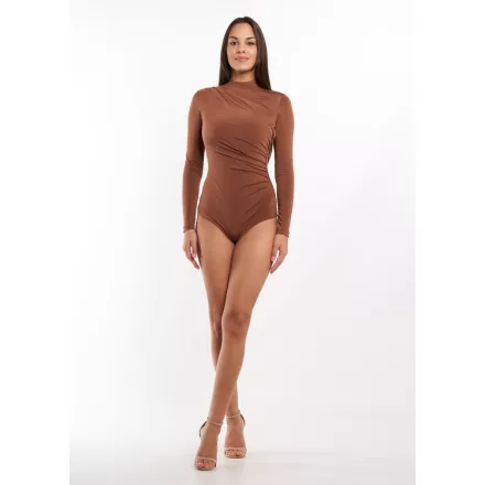 Envy body Zárt nyakú elől aszimmetrikusan húzott barna