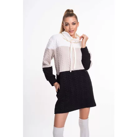 Mayo Chix Deena ruha 3sz Zsakard fonott mintás/FV ekrü/bézs/fekete