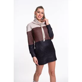   Mayo Chix Deena ruha 3sz Zsakard tyúkláb mintás/FV ekrü/szürke/fekete