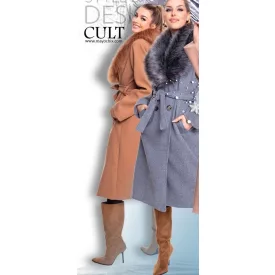 Mayo Chix Cult kabát szövet/szőr gallér karamell