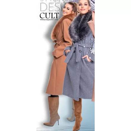 Mayo Chix Cult kabát szövet/szőr gallér karamell