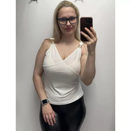 Mayo Chix Zephyr top alkalmi pöttyös/FV/2dísz fekete