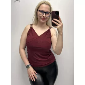 Mayo Chix Zephyr top alkalmi pöttyös/FV/2dísz burgundi