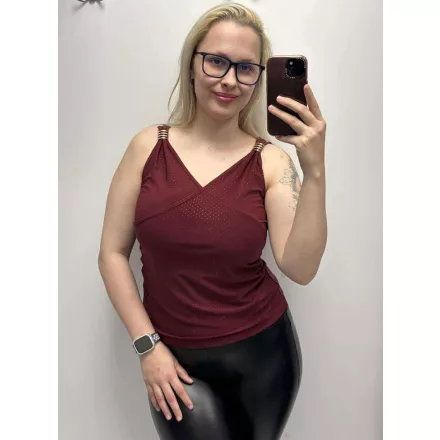 Mayo Chix Zephyr top alkalmi pöttyös/FV/2dísz burgundi