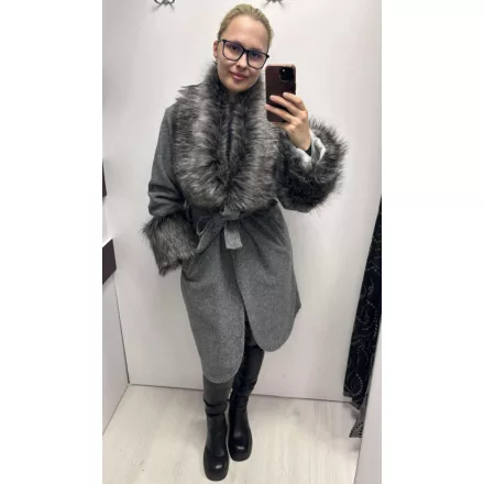 Mayo Chix Ciao kabát buklé szövet/közepesen hosszú szürke