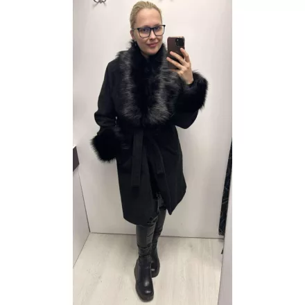 Mayo Chix Ciao kabát buklé szövet/közepesen hosszú fekete