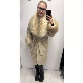   Mayo Chix Ciao kabát buklé szövet/közepesen hosszú bézs