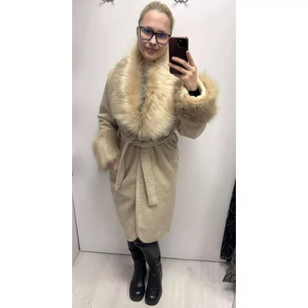 Mayo Chix Ciao kabát buklé szövet/közepesen hosszú bézs