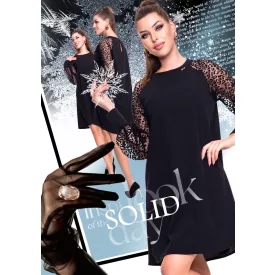 Mayo Chix Solid ruha zsorzsett/ocelot necc ujjú fekete
