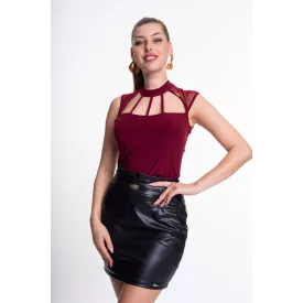 Mayo Chix Star felső pöttyös alkalmi+necc/FV bordó