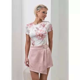 Envy skort Átlapolós díszgombbal púder
