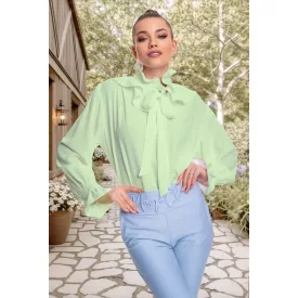 Mayo Chix Delhi blúz aisa/kötött nyakú pisztácia