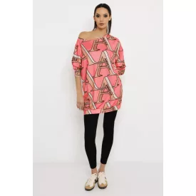 Amnesia Doby tunika pink/betűs