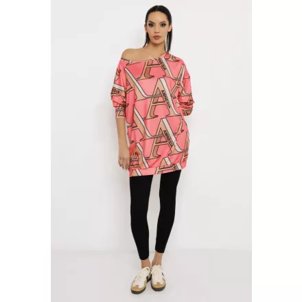Amnesia Doby tunika pink/betűs