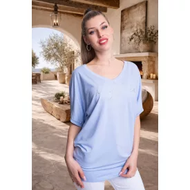   Mayo Chxi Toole tunika r.u. modal viscose/nagy csili strasszos kék