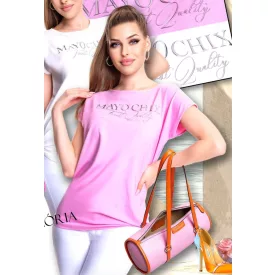   Mayo Chix Gloria tunika r.u. modal viscose/dombor fólia világos rózsaszín