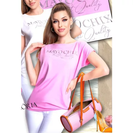 Mayo Chix Gloria tunika r.u. modal viscose/dombor fólia világos rózsaszín