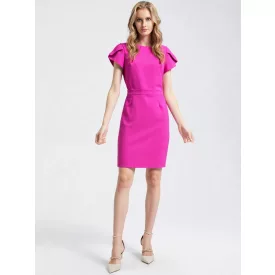   Envy ruha kereknyakú puffos ujjú nyakánál kicsit húzott pink