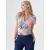 Blue Nature Polia felső mint ru zöld/rózsazsín virág