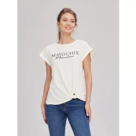   Mayo Chix Klau póló r.u. modal viscose/dombor fólia brokát all this fehér