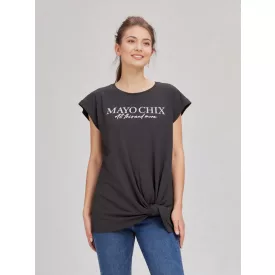   Mayo Chix Klau póló r.u. modal viscose/dombor fólia brokát all this fekete