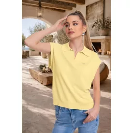   Mayo Chix Dixi pulóver r.u. vékony kötött/galléros világos sárga