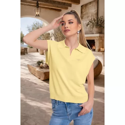 Mayo Chix Dixi pulóver r.u. vékony kötött/galléros világos sárga