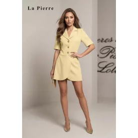 La Pierre Valentina barbi shortos overál világos sárga