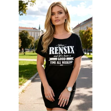 Rensix tunika kereknyakú rövidujjú fehér good time all weekend fekete 2026