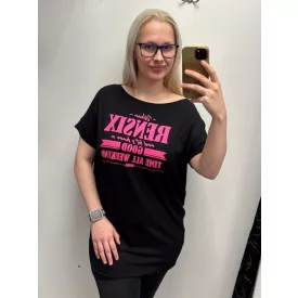   Rensix tunika kereknyakú rövidujjú pink good time all weekend fekete 2026