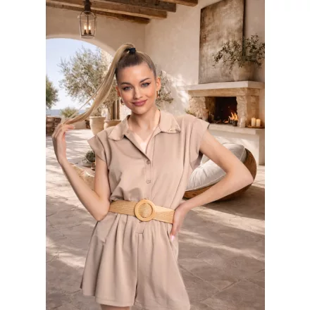 Mayo Chix Celine shortoverál viscose gombos/galléros bézs