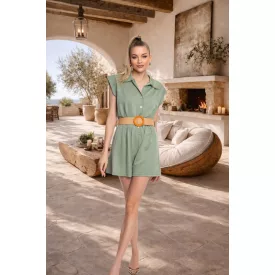 Mayo Chix Celine shortoverál viscose gombos/galléros zöld