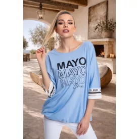   Mayo Chix Natasha póló modal viscose/matrica 3 soros babakék