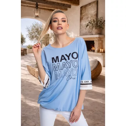 Mayo Chix Natasha póló modal viscose/matrica 3 soros babakék